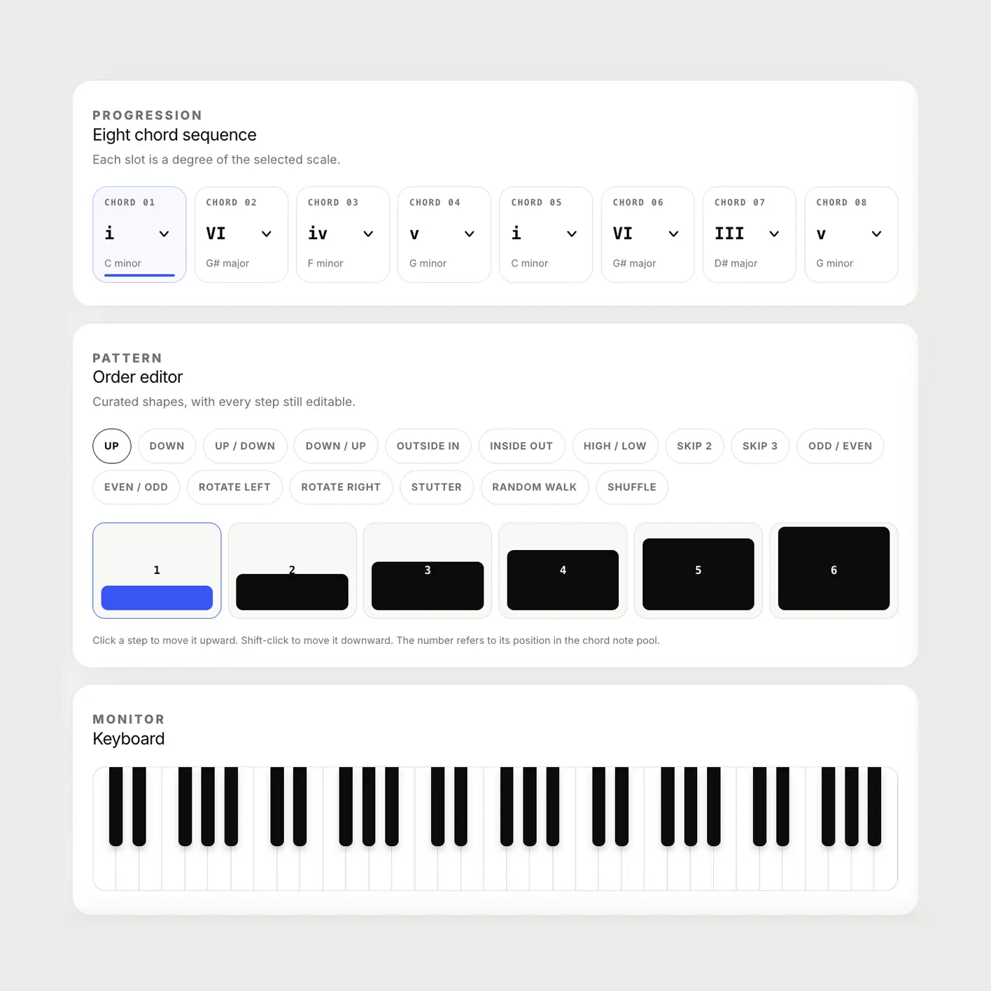 notiqx sequence editor interface